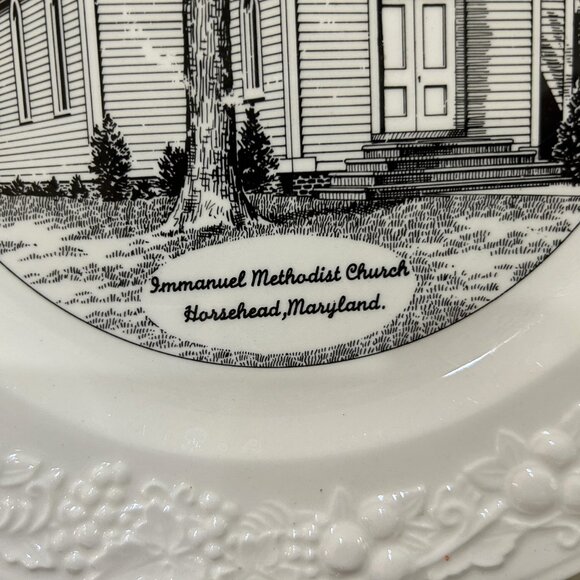 Homer Laughlin Eggshell Theme Plate 10" Immanuel Methodist Church Horsehead MD - Picture 3 of 5
